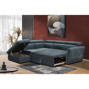 MONSERAT ΚΑΝΑΠΕΣ ΚΡΕΒΑΤΙ ΓΩΝΙΑ ΑΡΙΣΤΕΡΗ PETROL 254x224x90