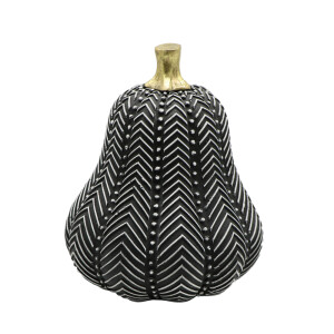 PUMKIN ΔΙΑΚΟΣΜΗΤΙΚΗ ΚΟΛΟΚΥΘΑ 14x14x17 POLYRESIN ΜΑΥΡΟ ΛΕΥΚΟ