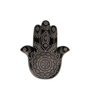 HAMSA ΔΙΑΚΟΣΜΗΤΙΚΟ ΤΟΙΧΟΥ 25x3x30 POLYRESIN ΜΑΥΡΟ ΛΕΥΚΟ