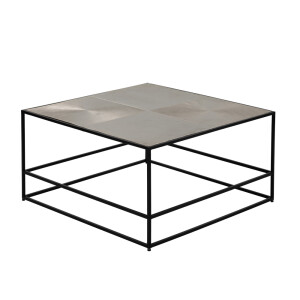 HADSTON COFFEE TABLE ΑΣΗΜΙ ΜΑΥΡΟ 80x80x40