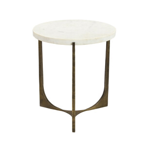 BLANCHE SIDE TABLE ΛΕΥΚΟ BRASS ANTIQUE 55x55x61