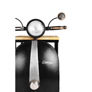 MINI VESPA SIDE TABLE ΜΕ ΡΑΦΙΑ ΜΑΥΡΟ ΑΣΗΜΙ ΦΥΣΙΚΟ 61x45x88