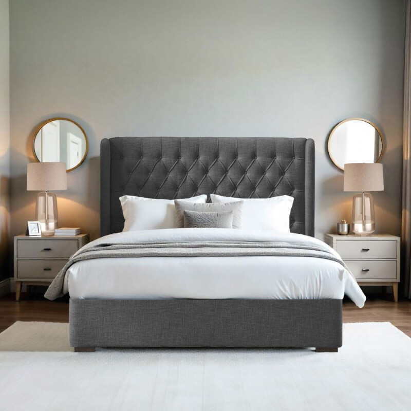 DUCHESS ΚΡΕΒΑΤΙ (ΓΙΑ ΣΤΡΩΜΑ 160x200cm) ΑΝΘΡΑΚΙ 220.5x181x135 DUCHESS ΚΡΕΒΑΤΙ (ΓΙΑ ΣΤΡΩΜΑ 160x200cm) ΑΝΘΡΑΚΙ 220.5x181x135