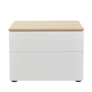 LUCIDO ΚΟΜΟΔΙΝΟ 2ΣΥΡΤΑΡΙΑ ΛΕΥΚΟ OAK ΦΥΣΙΚΟ 58x39x44.5