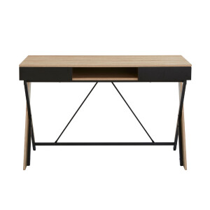 DOUBLE-X ΓΡΑΦΕΙΟ 1ΡΑΦΙ ΦΥΣΙΚΟ ΜΑΥΡΟ 120x60x76