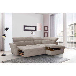 MONSERAT ΚΑΝΑΠΕΣ ΚΡΕΒΑΤΙ ΓΩΝΙΑ ΔΕΞΙΑ TAUPE 254x224x90