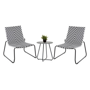 ΣΕΤ LOUNGE 3TMX ΕΞ.ΧΩΡΟΥ FB921193 ΜΕΤΑΛΛΟ ΣΕ ΓΚΡΙ--ΣΥΝΘ.RATTAN ΣΕ ΛΕΥΚΟ-ΜΑΥΡΟ