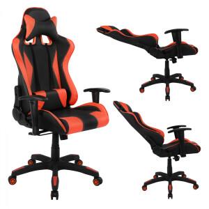 ΚΑΡΕΚΛΑ ΓΡΑΦΕΙΟΥ GAMING FB91062.01 ΜΑΥΡΟ ΚΟΚΚΙΝΟ PU 68