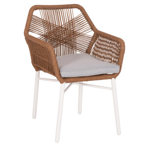 ΠΟΛΥΘΡΟΝΑ FB96048.11 ΑΛΟΥΜΙΝΙΟ ΛΕΥΚΟ-P.E. RATTAN ΜΠΕΖ 59x63x81Υεκ
