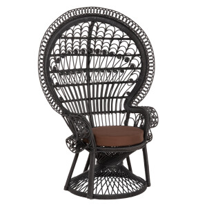 ΠΟΛΥΘΡΟΝΑ FB99342.03 RATTAN ΜΑΥΡΟ-ΜΑΞΙΛΑΡΙ ΜΑΥΡΟ 114x72x150Yεκ.